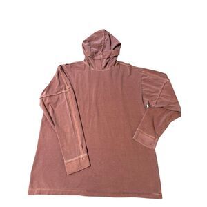 Weekendz off long sleeve solid lightweight hoodie tee t-shirt L